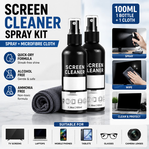 100ml screen cleaner spray kit - screen,